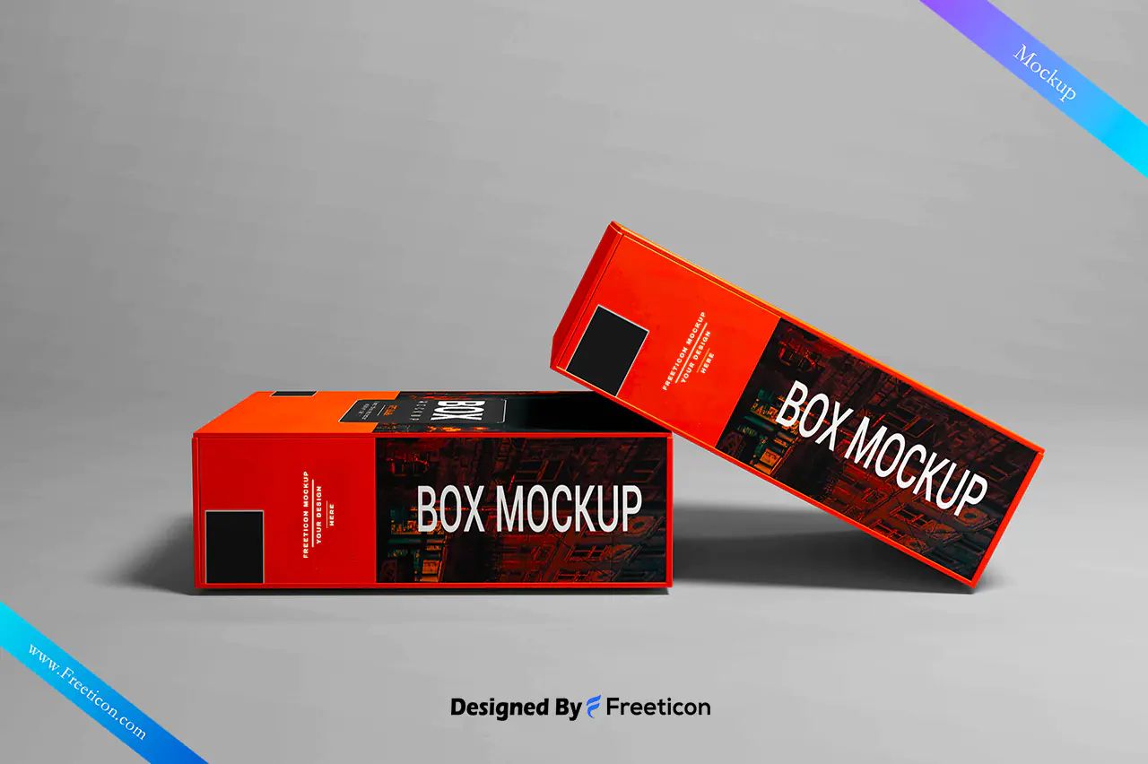 Realistic Box Packaging Mockup PSD – Editable Product Branding Template