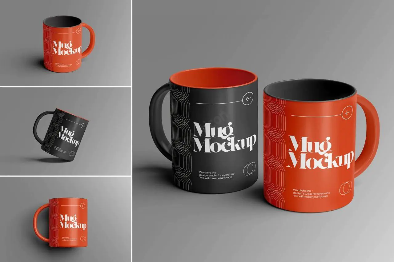 Free Ceramic Mugs & Tea Labels Mockup (PSD)