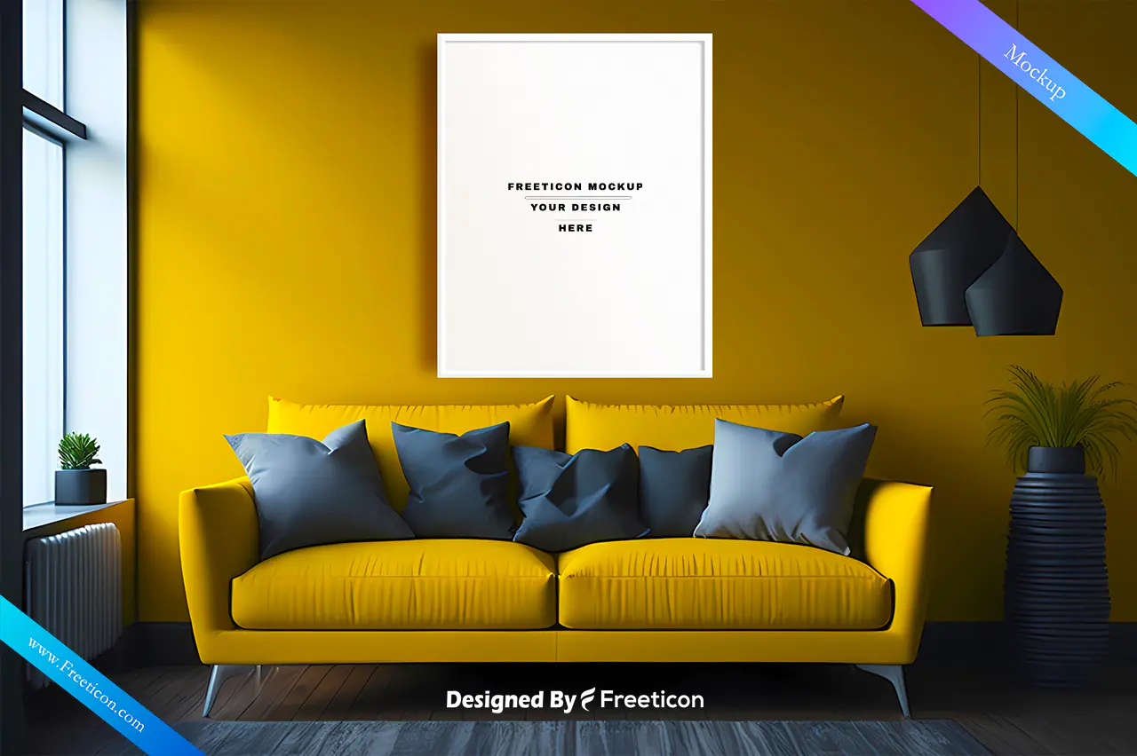 Wall Art Frame Mockup PSD – Realistic Interior Display Template