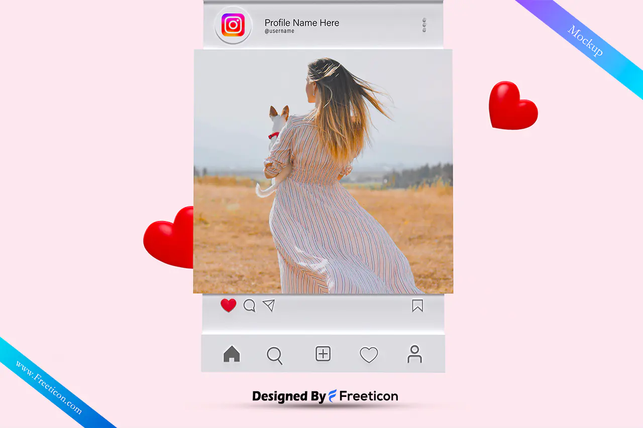 Instagram Post Social Media Mockup PSD – Modern Marketing Template
