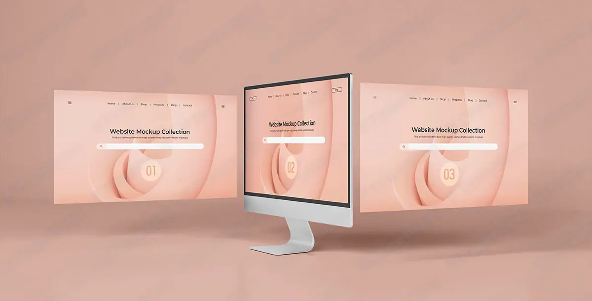 3D Desktop Mockup Freeticon