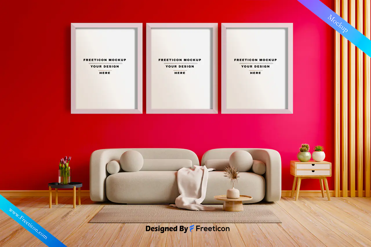 Wall Art Mockup Frame PSD – Realistic Interior Artwork Template