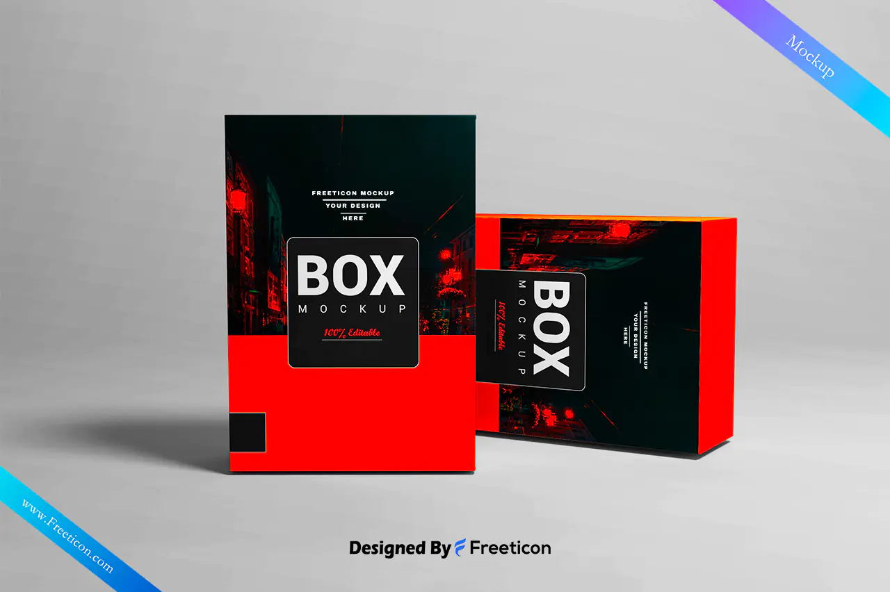 Realistic Box Packaging Mockup PSD – Product Branding Template