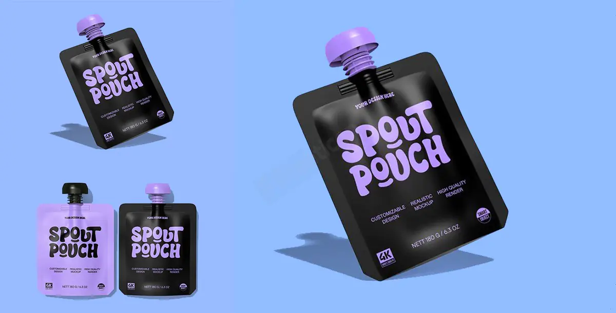 Free Spout Pouch PSD Mockup